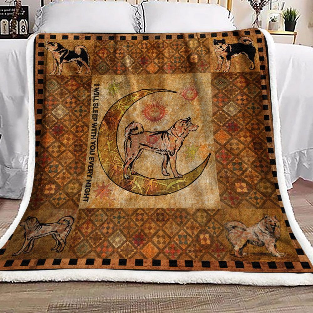 Akita Dog Sherpa Fleece Blanket