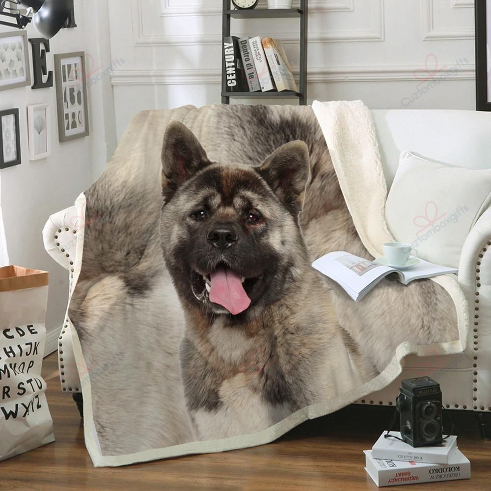 Akita Sherpa Fleece Blanket