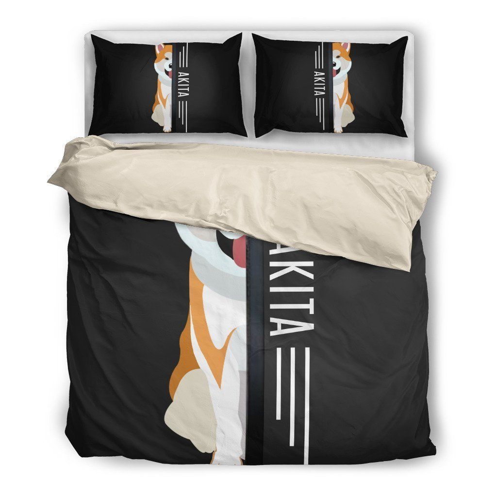 Akita Inu Halfface Bedding Set