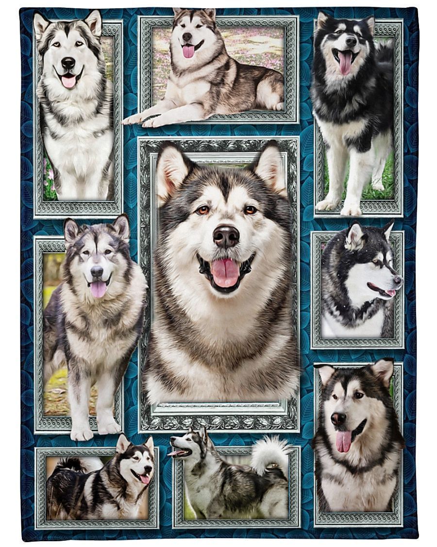 Alaska Malamute Sherpa Fleece Blanket