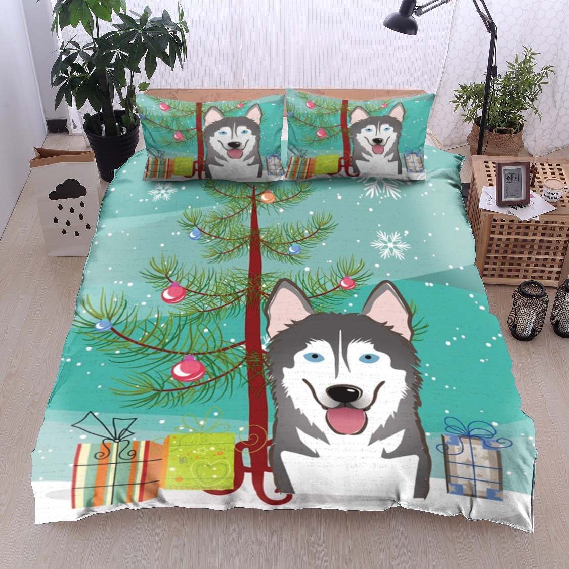 Alaskan Malamute Christmas Bedding Set