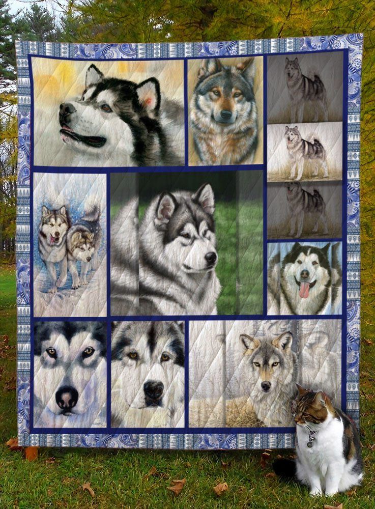 Alaskan Malamute Dog D8003 Quilt Blanket