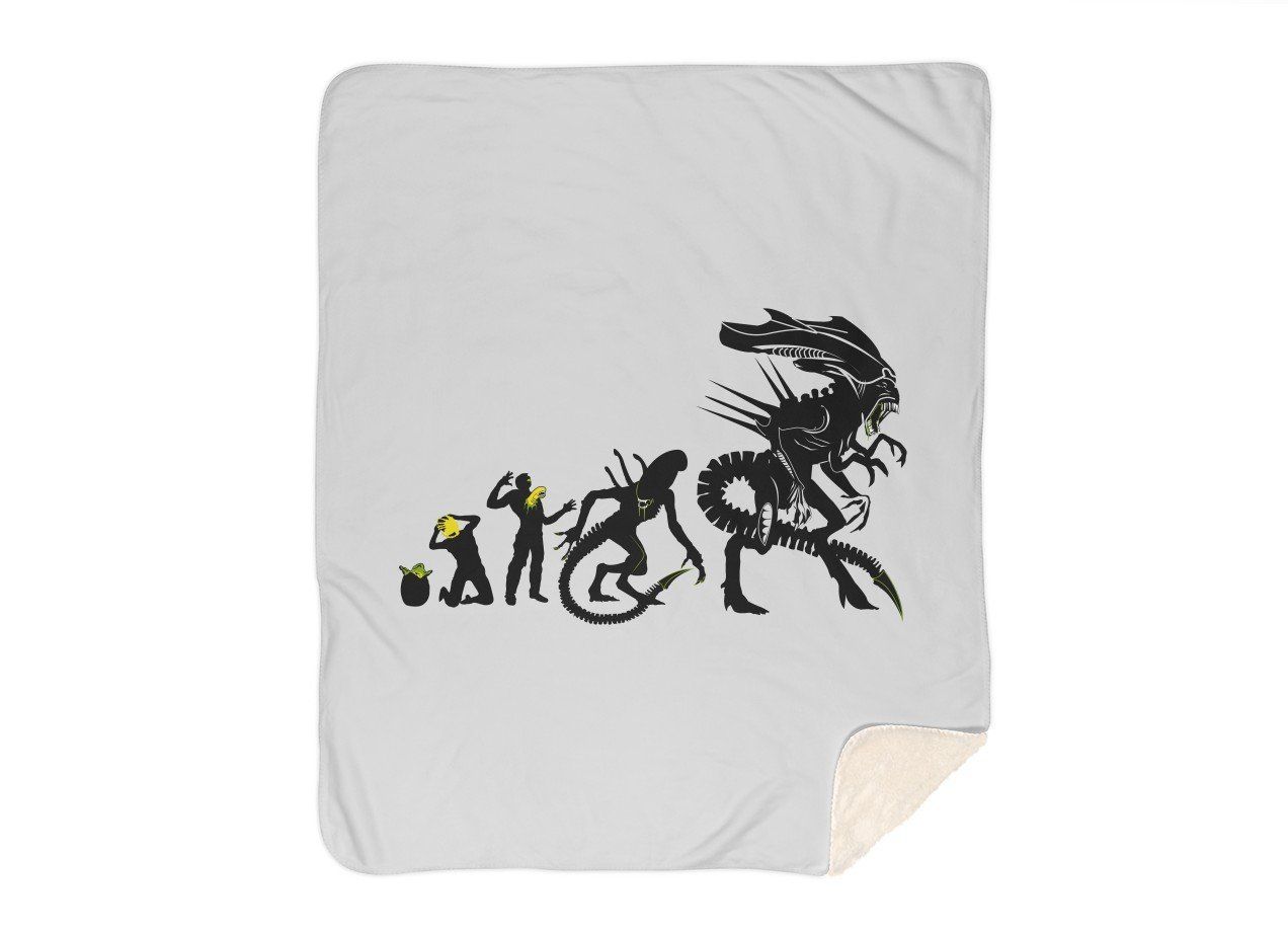 Alien Evolution Sherpa Fleece Blanket