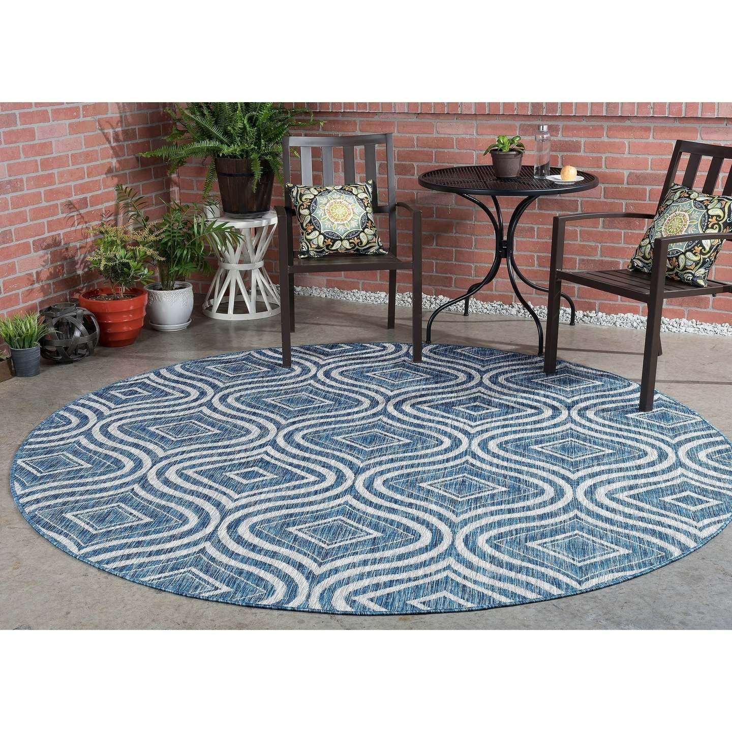 Alise Colonnade Contemporary Geometric Round Carpet