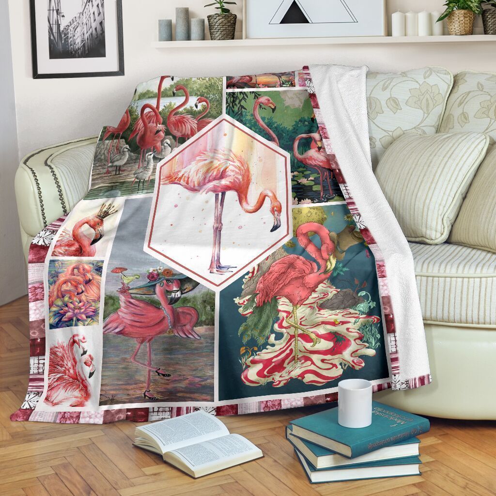 All About Flamingo Fleece Blanket
