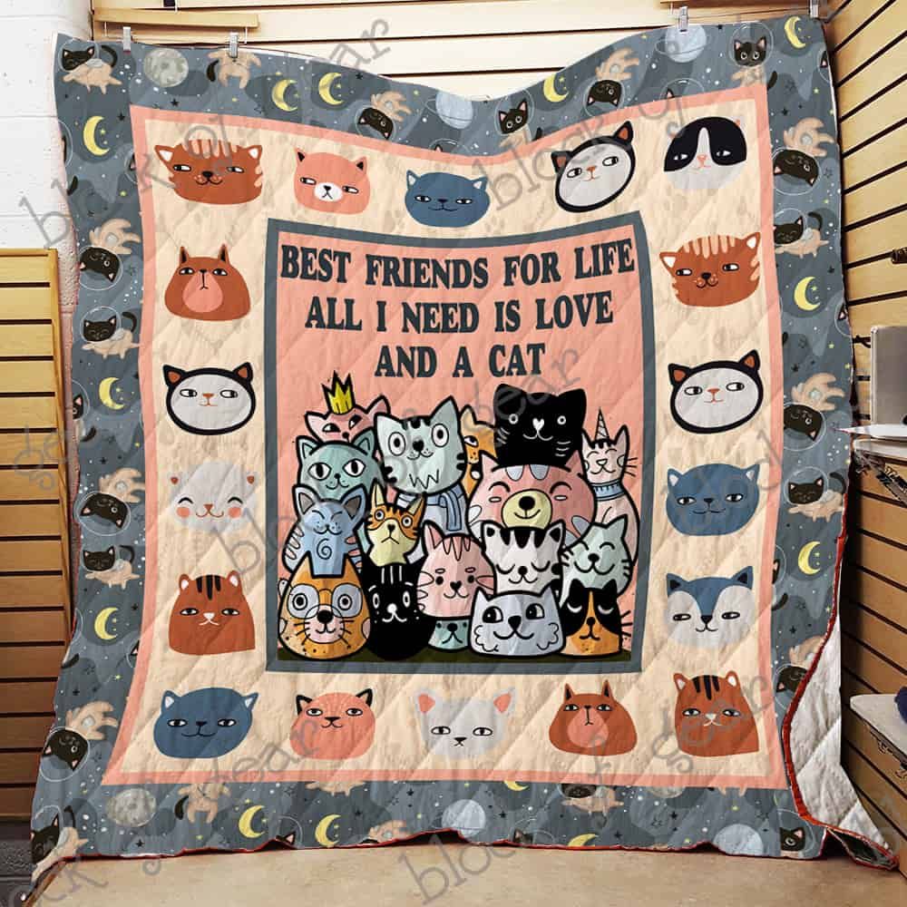 All I Need Is Love And A Cat CL2100015MDQ Quilt Blanket