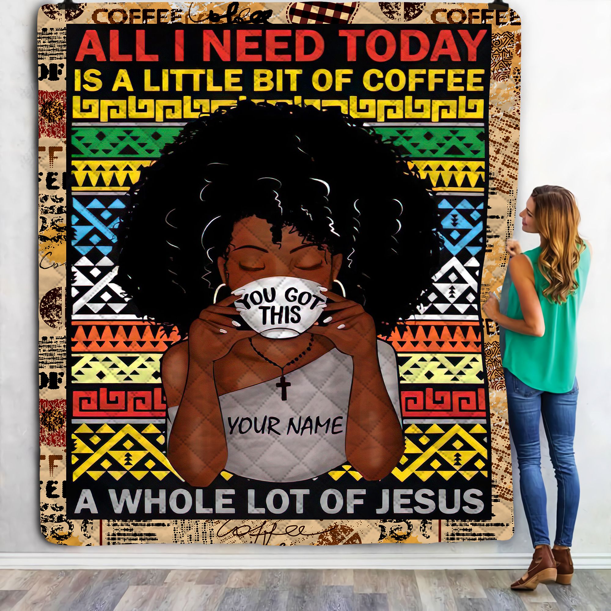 All I Need Today Is A Little Bit Of Coffee Fleece Blanket