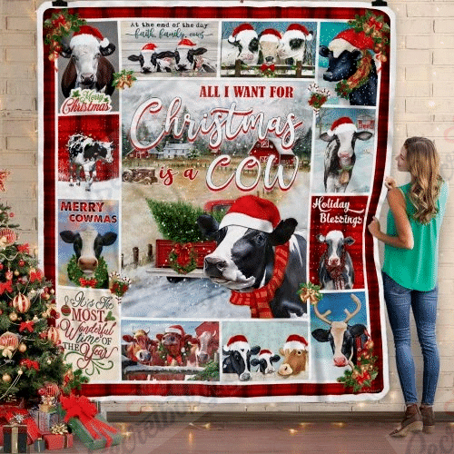 All I Want For Christmas Is A Cow Fleece Blanket