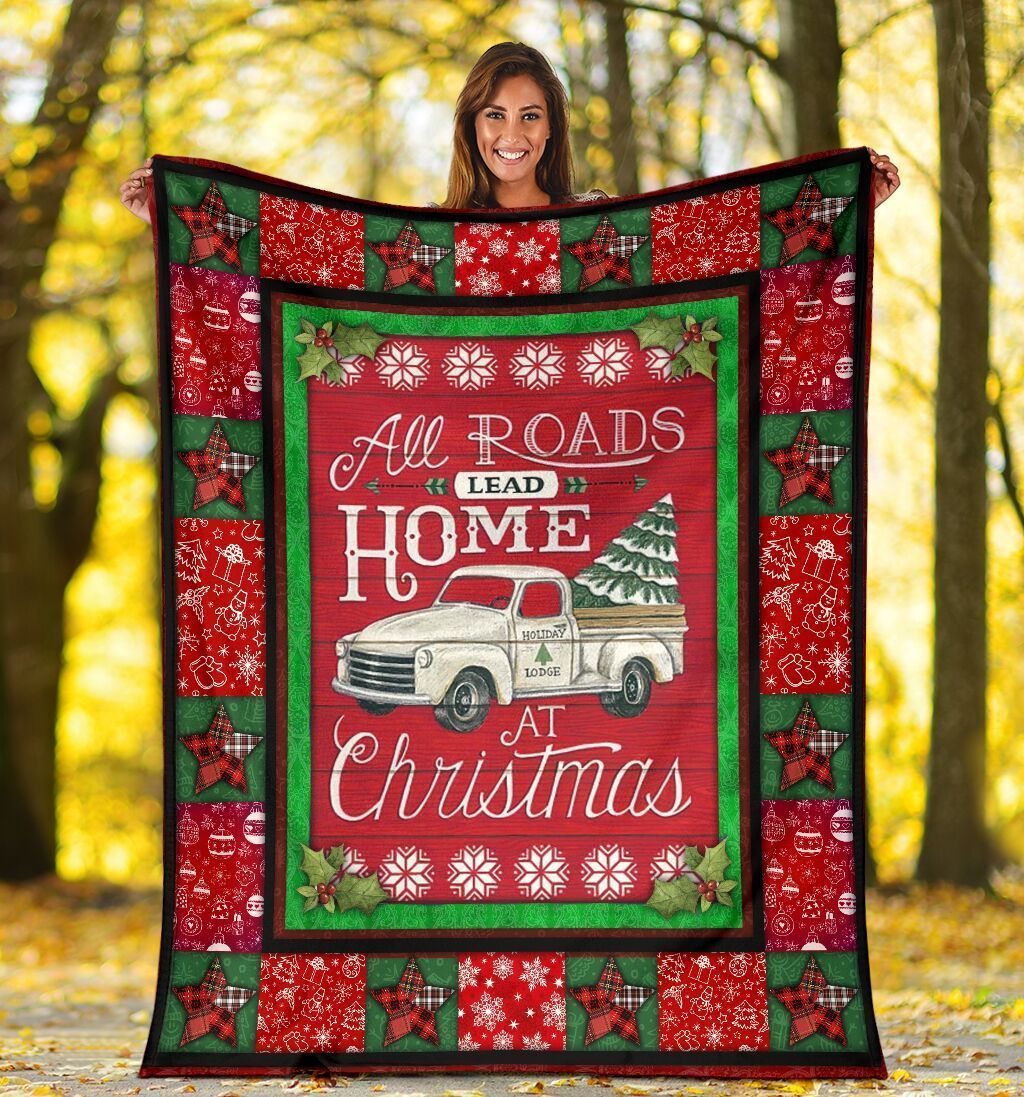 All Roads Lead Home At Christmas Fleece Blanket