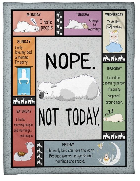 All Weekdays Nope Not Today Alpaca Sherpa Fleece Blanket