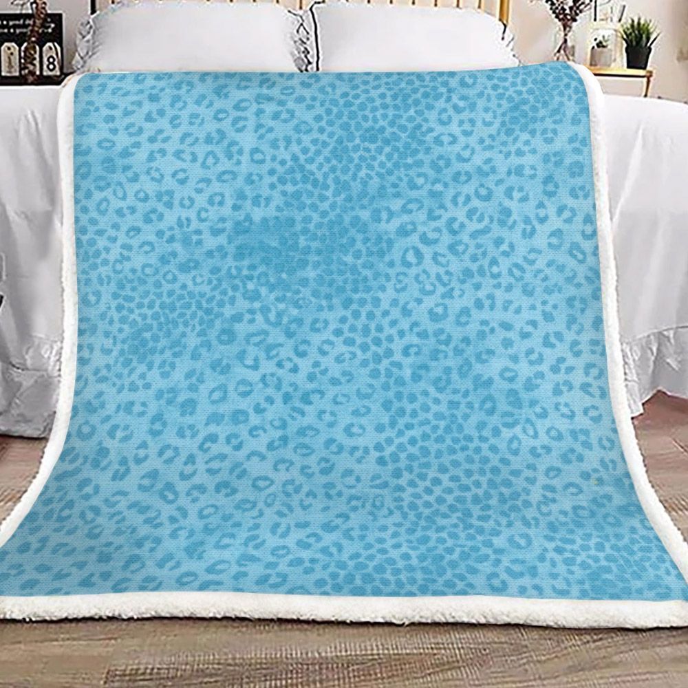 Alligator Tales Animal Skin Blue Sherpa Fleece Blanket