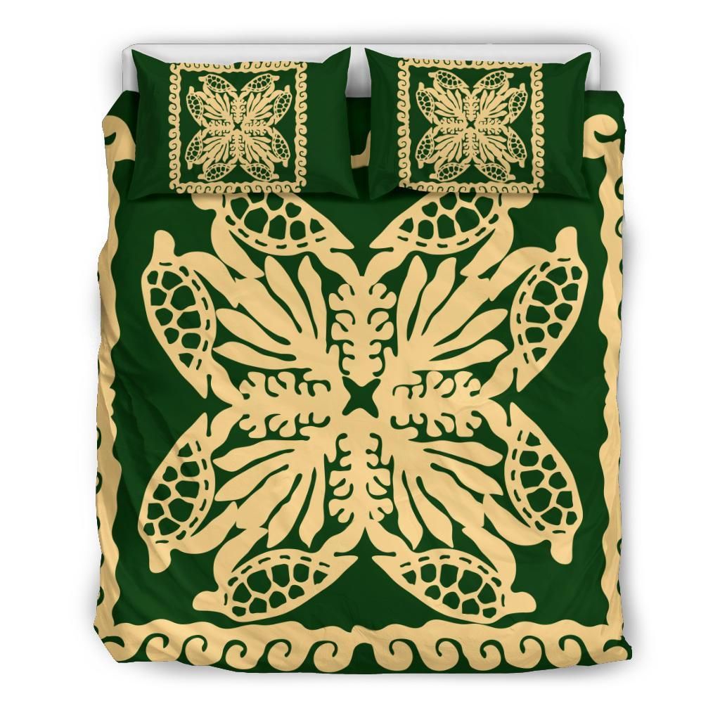 Alohawaii Hawaii Turtle Royal Green Dey Style Bedding Set