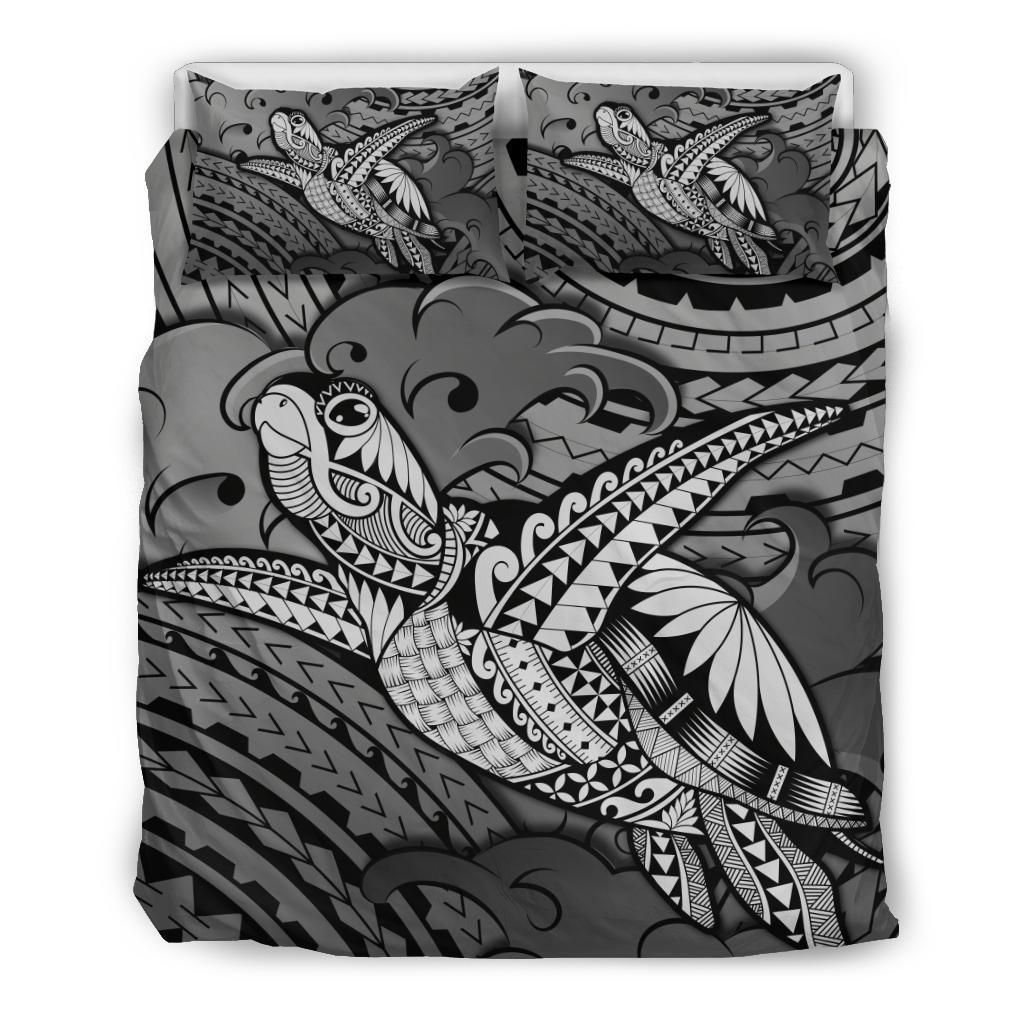 Alohawaii Hawaii Turtle Wave News Style Gray Bedding Set
