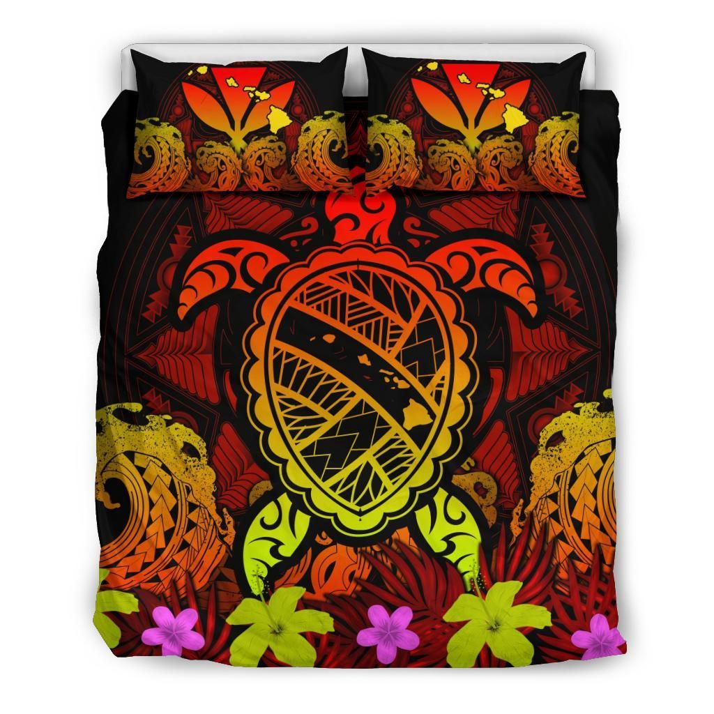 Alohawaii Turtle Polynesian Red Kuly Style Bedding Set