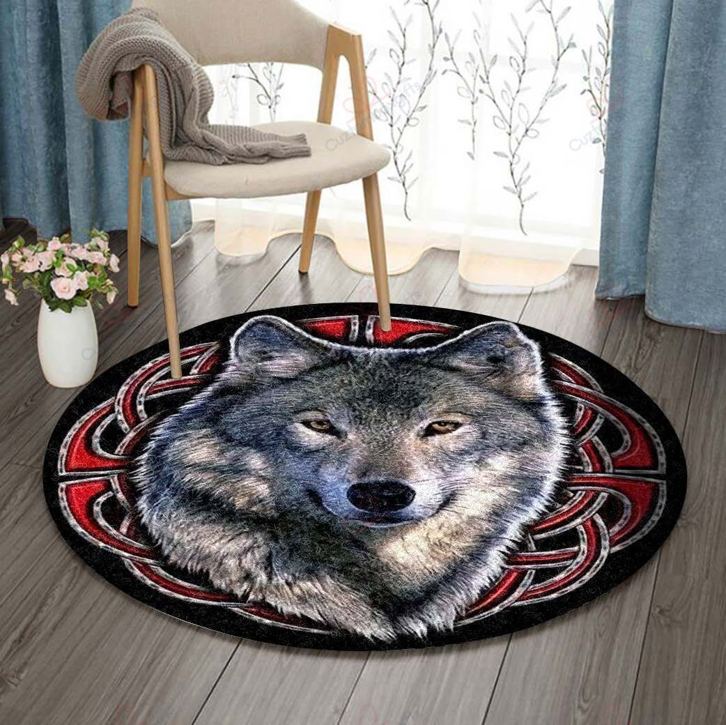 Alone Wolf Round Carpet