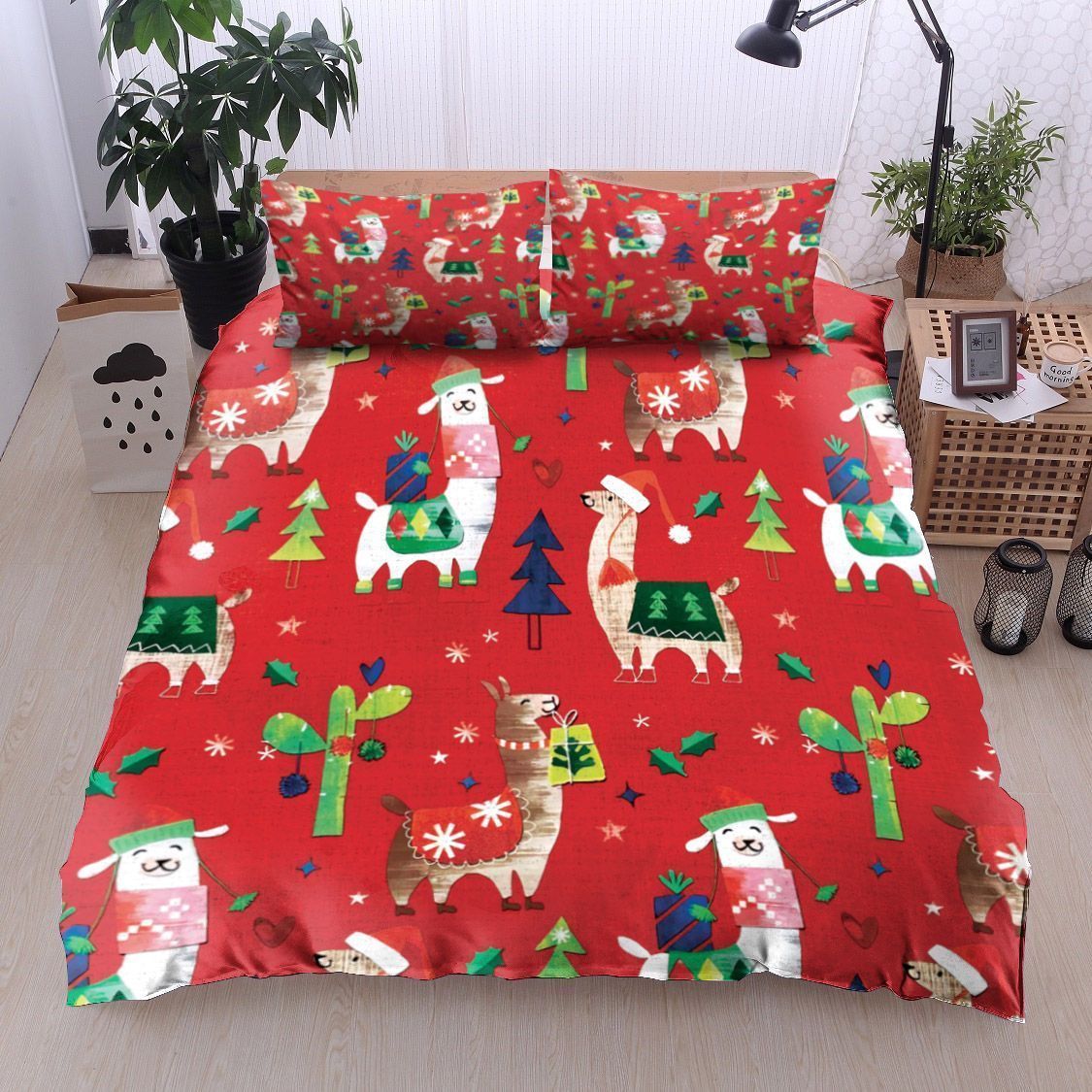 Alpaca Christmas Bedding Set