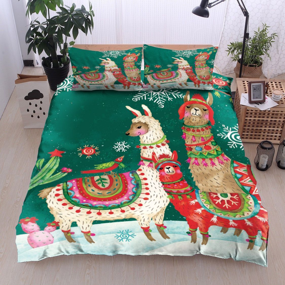 Alpaca Christmas Bedding Set