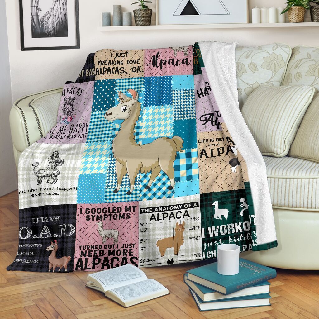 Alpaca Sherpa Fleece Blanket