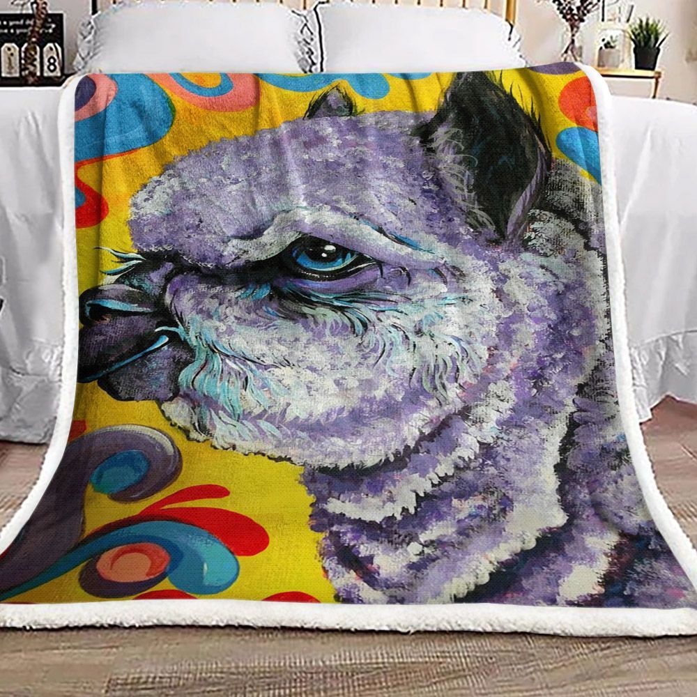 Alpaca Sherpa Fleece Blanket