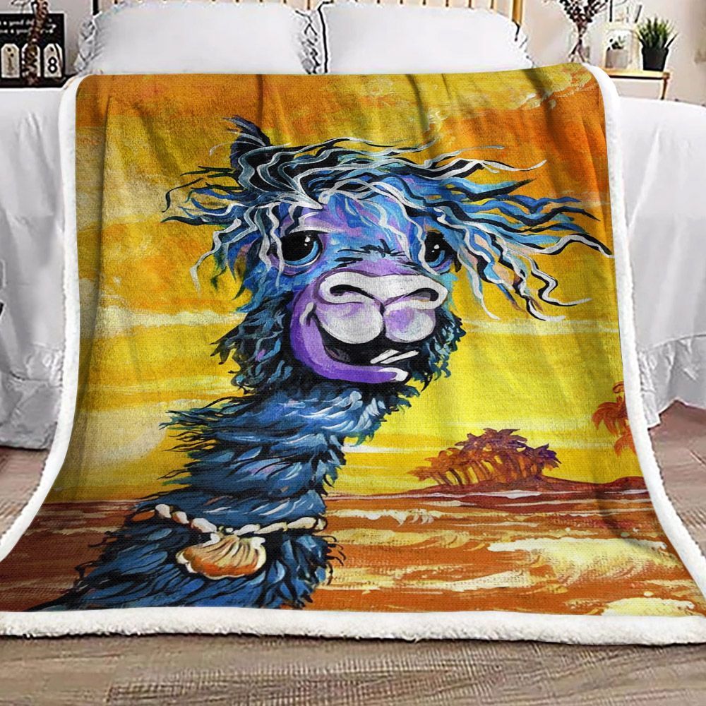Alpaca Sherpa Fleece Blanket