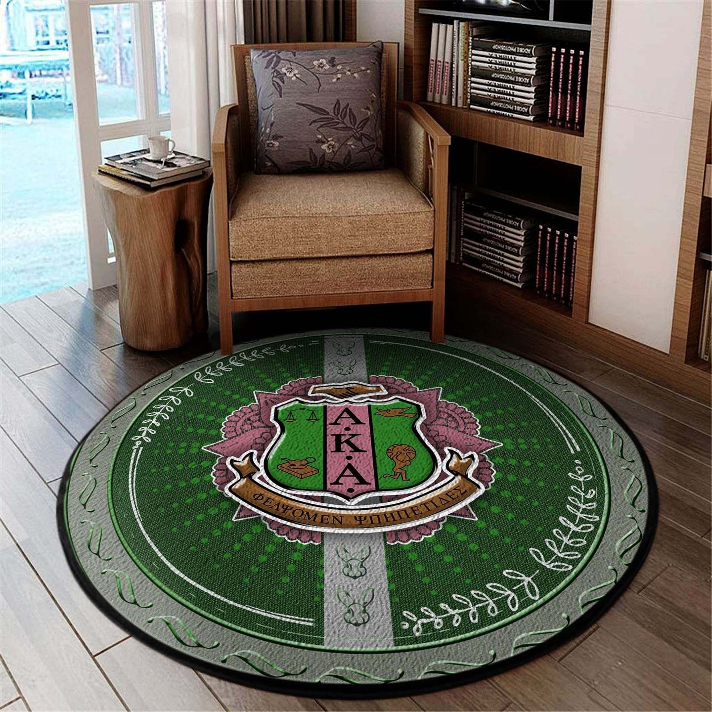 Alpha Kappa Alpha Round Carpet