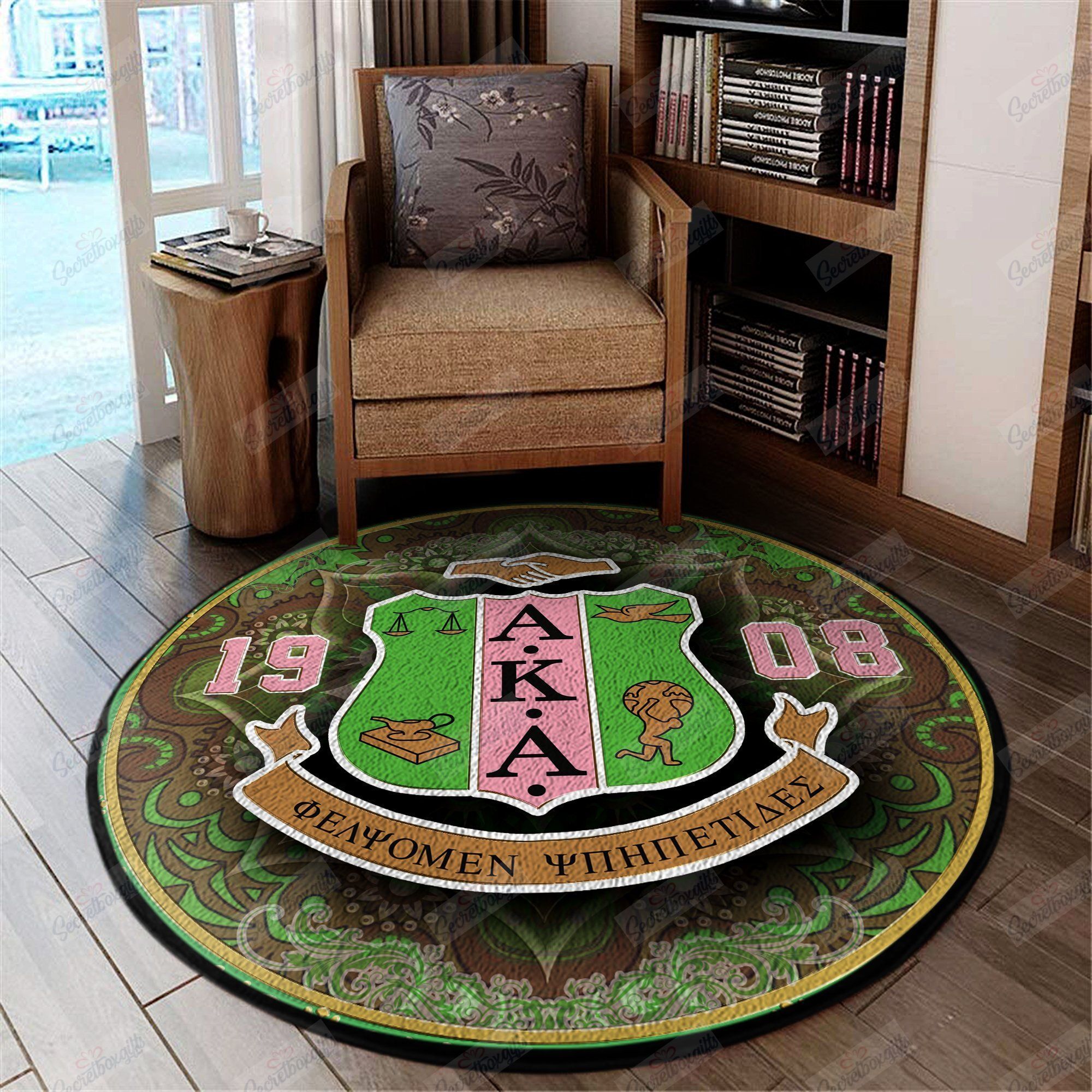 Alpha Kappa Alpha Round Carpet