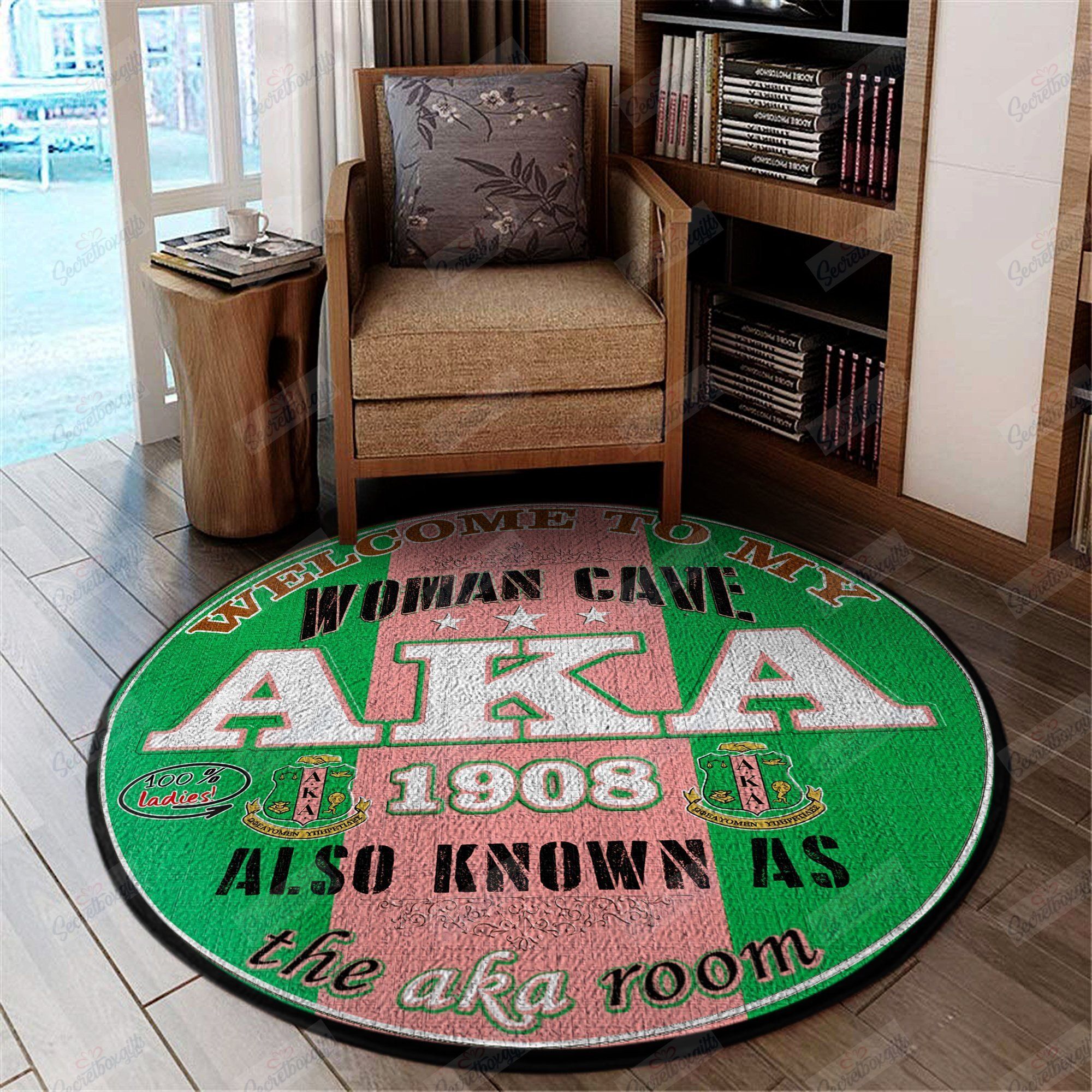 Alpha Kappa Alpha Round Carpet