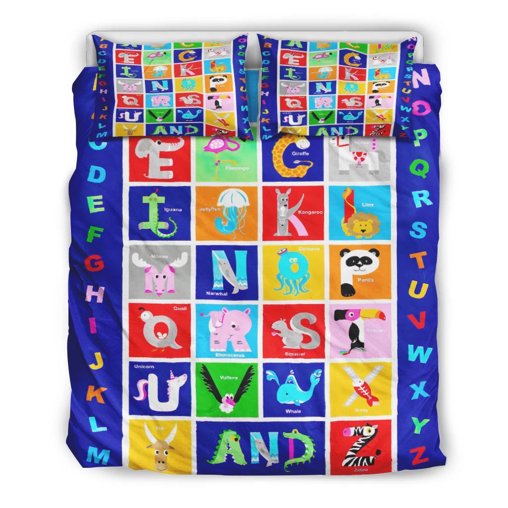 Alphabet Animals Colorful Bedding Set