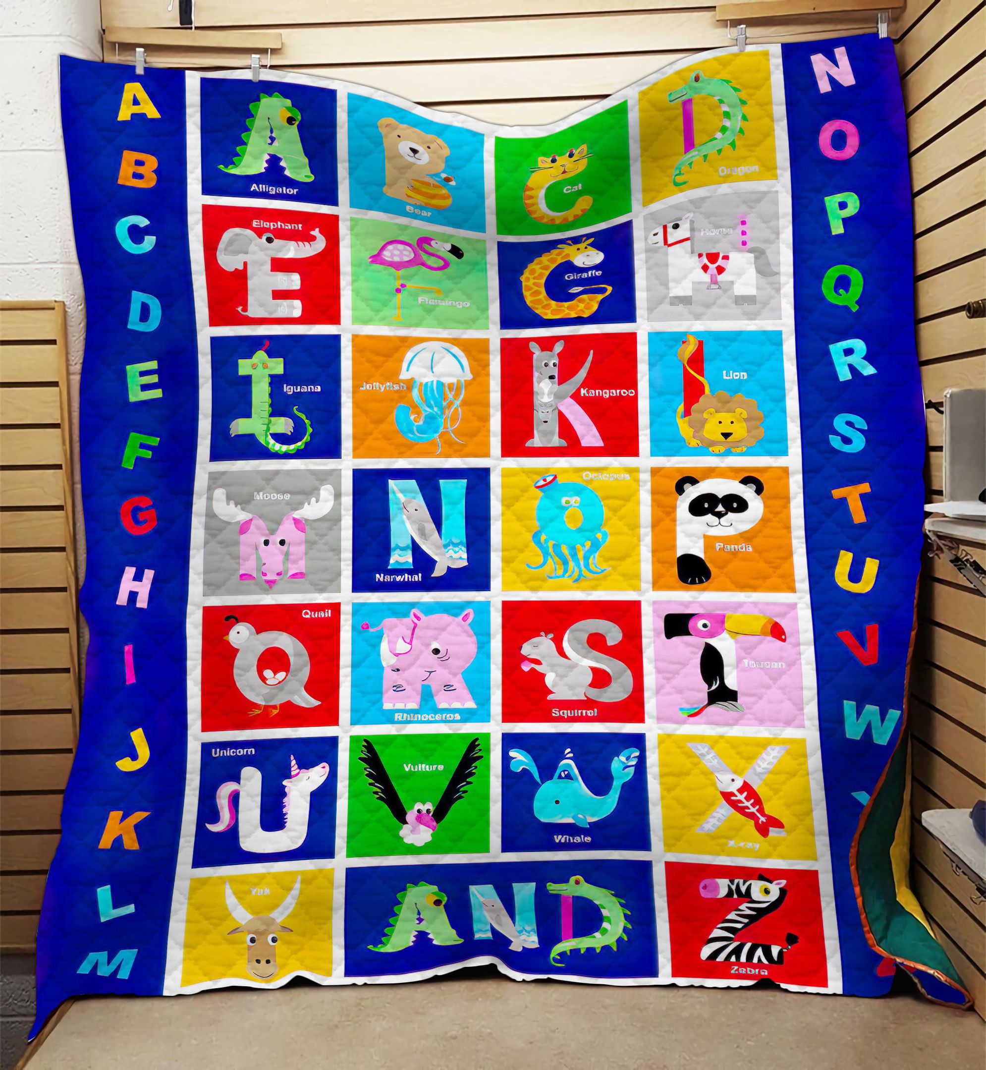 Alphabet Animals Colorful NI1009030MT Quilt Blanket