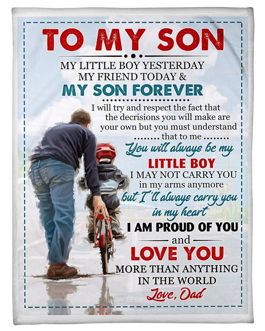 Always Be My Little Boy Daddy To Son Fleece Blanket Fleece Blanket