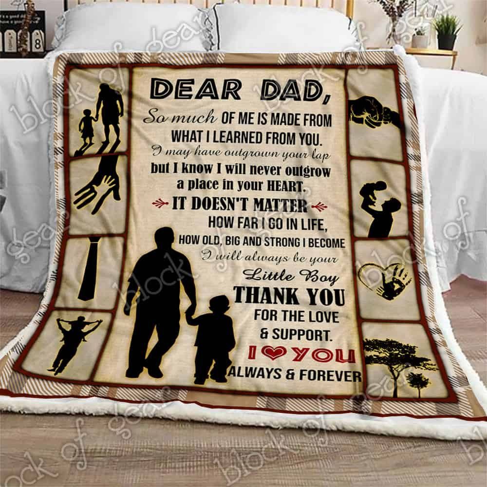 Always Be Your Little Boy Daddy Sherpa Fleece Blanket
