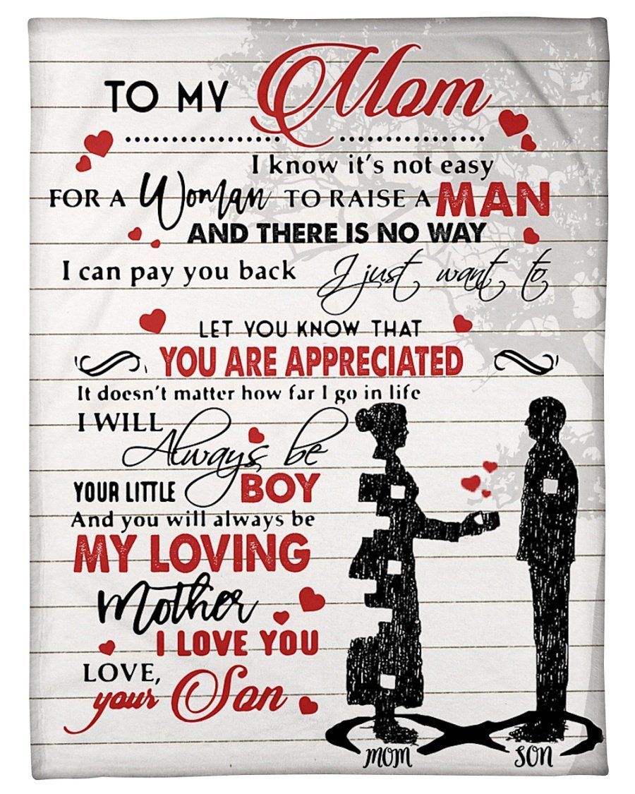 Always Be Your Little Boy Son To Mom Fleece Blanket Fleece Blanket