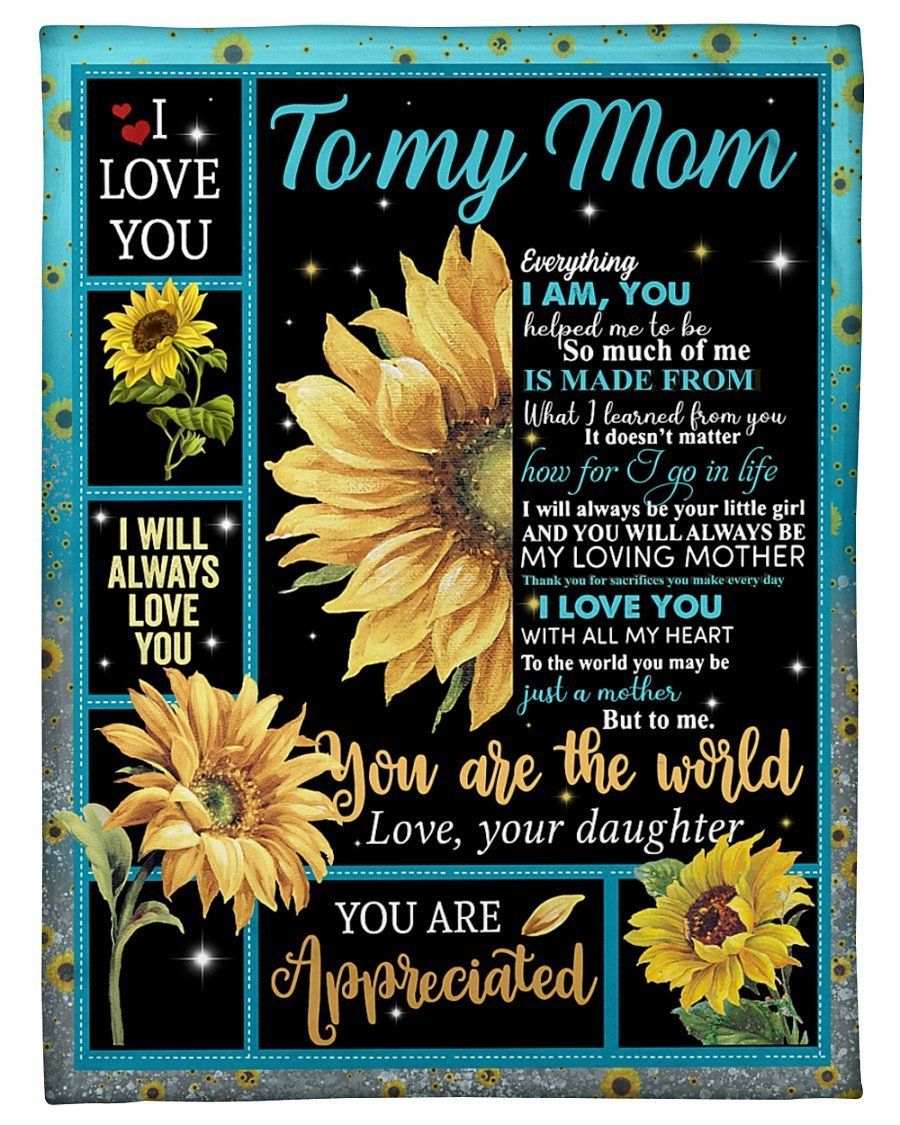 Always Love You Sunflower Daughter To Mom Fleece Blanket Fleece Blanket