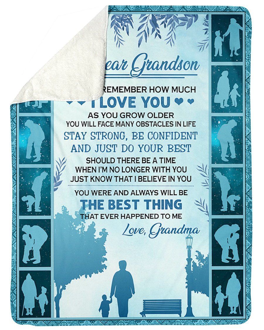 Always Remember How Much I Love You Gift For Grandson From Grandma Fleece Blanket