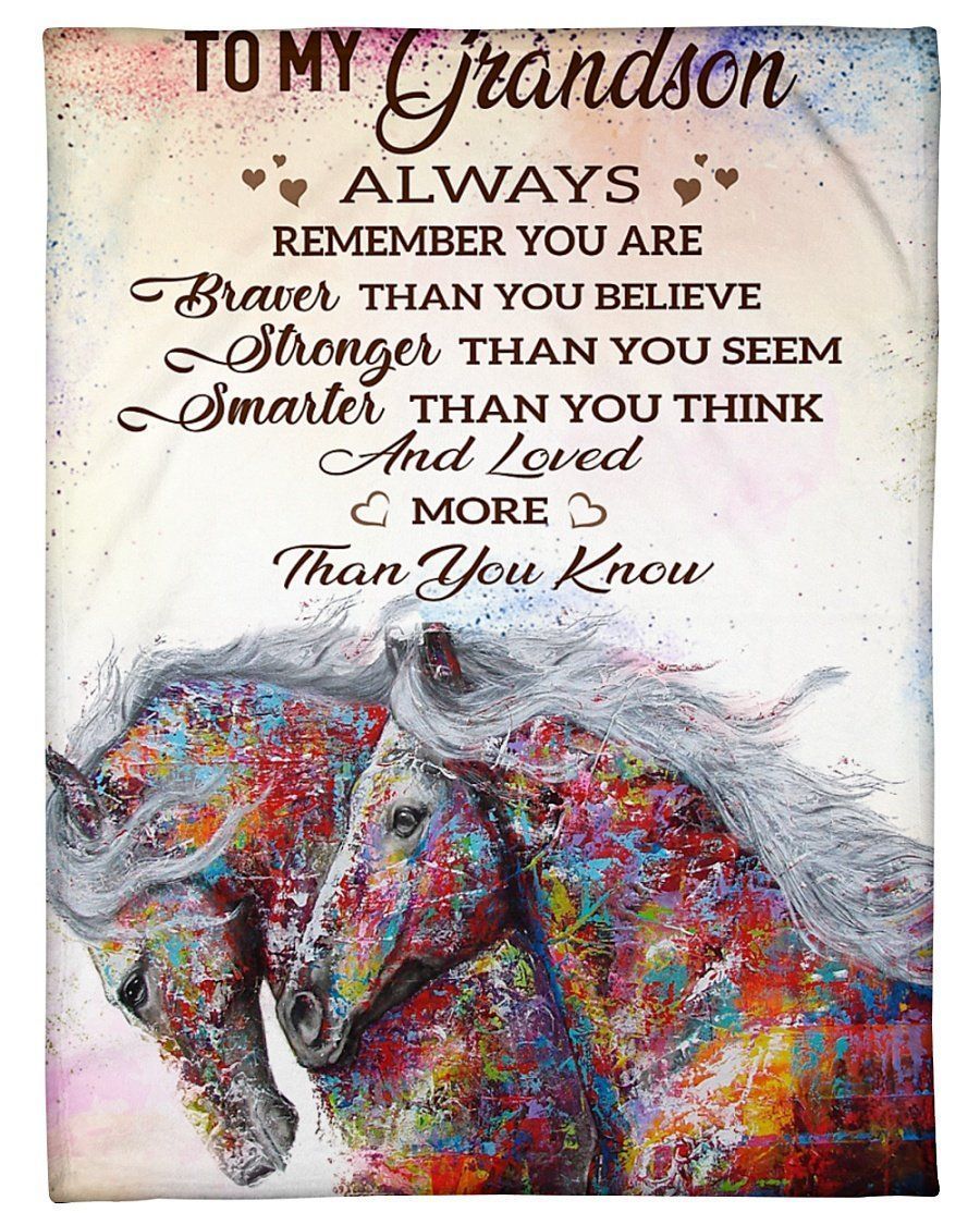 Always Remember You Are Braver Than You Believe Great Gift For Grandson Fleece Blanket