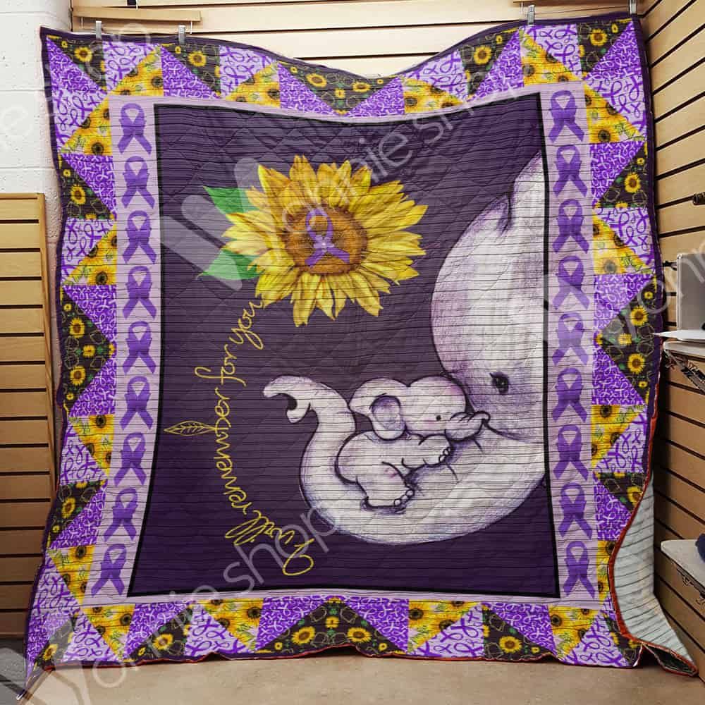 Alzheimer Elephant Sunflower Mom Quilt Blanket DHC01021388TD