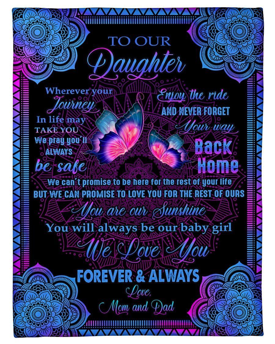 Amazing Gift For Daughter Neon Mandala Pattern Fleece Blanket Fleece Blanket