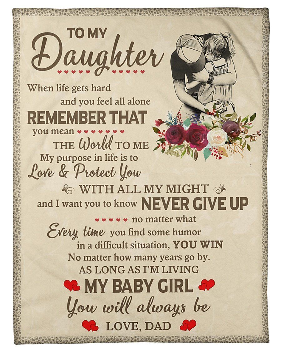 Amazing Gift For Daughter Never Give Up Fleece Blanket Fleece Blanket