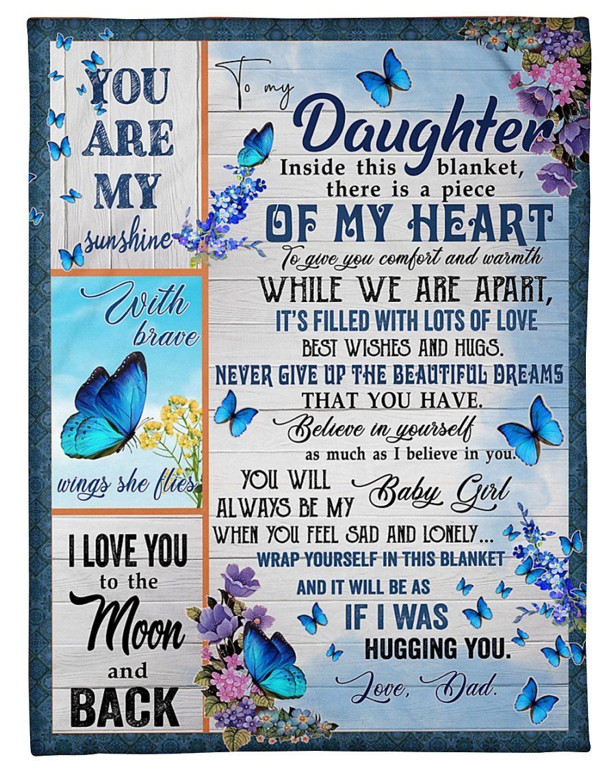 Amazing Gift For Daughter This Gift Is A Piece Of My Heart Fleece Blanket Fleece Blanket