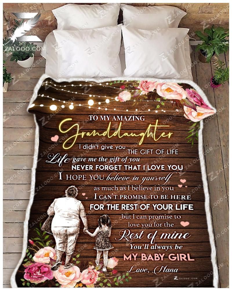 Amazing Granddaughter Nana Sherpa Fleece Blanket