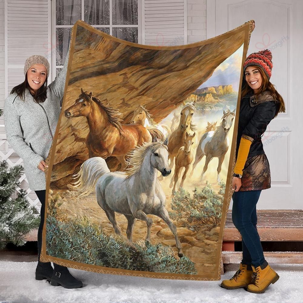 Amazing Horses Gifts For Retirement Sherpa Fleece Blanket