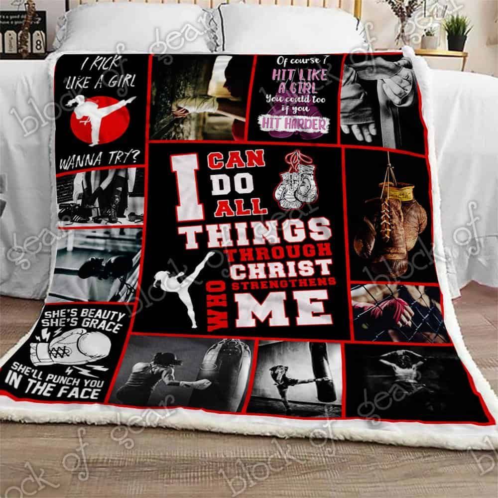 Amazing Kickboxing Girl Fleece Blanket