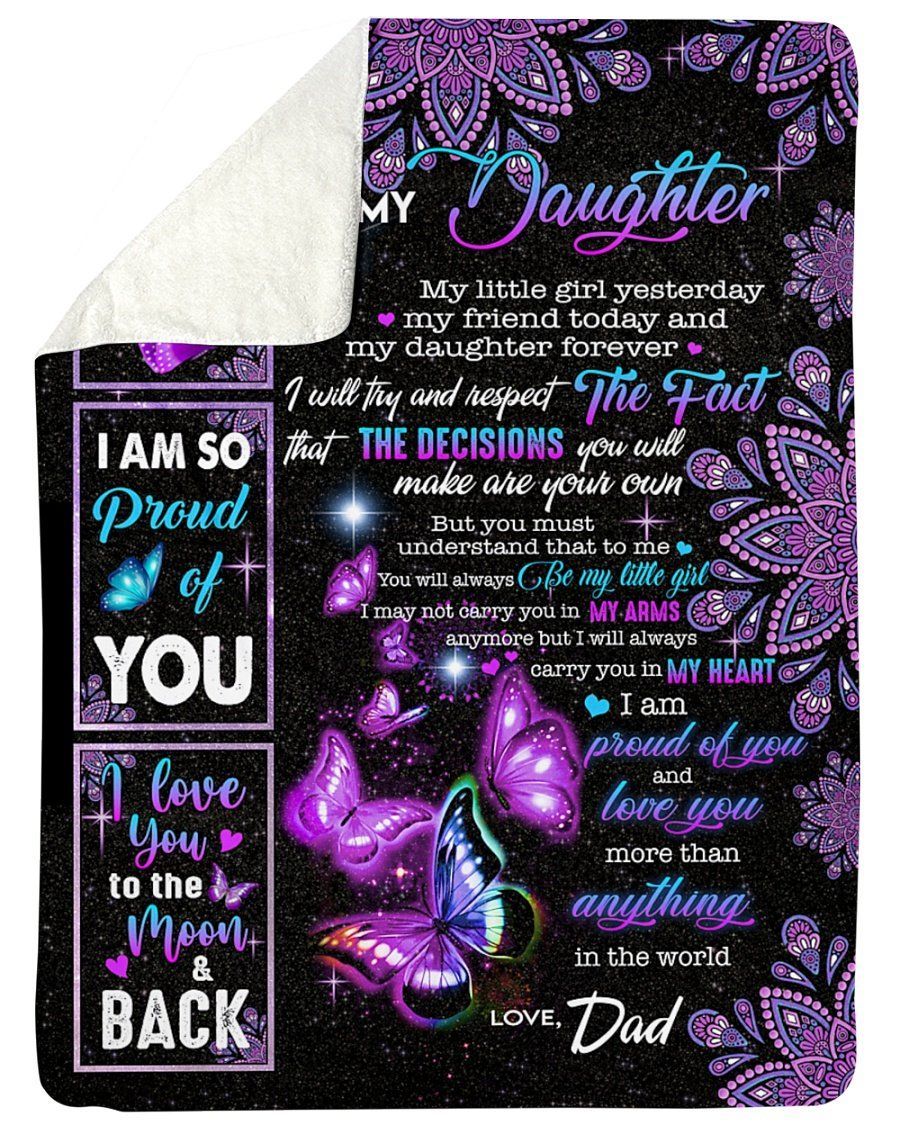 Amazing Present For Daughter Love You More Than Anything Fleece Blanket Sherpa Blanket