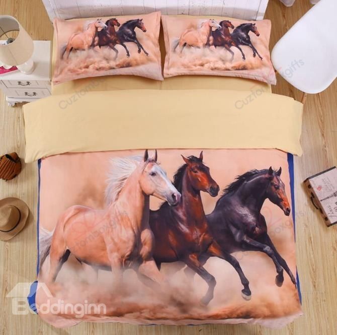 Amazing Running Horse 3D Bedding Set