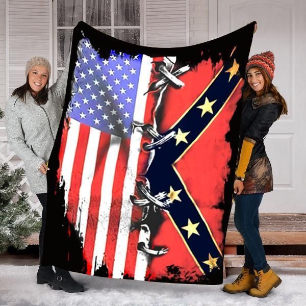 America Flag Sherpa Fleece Blanket