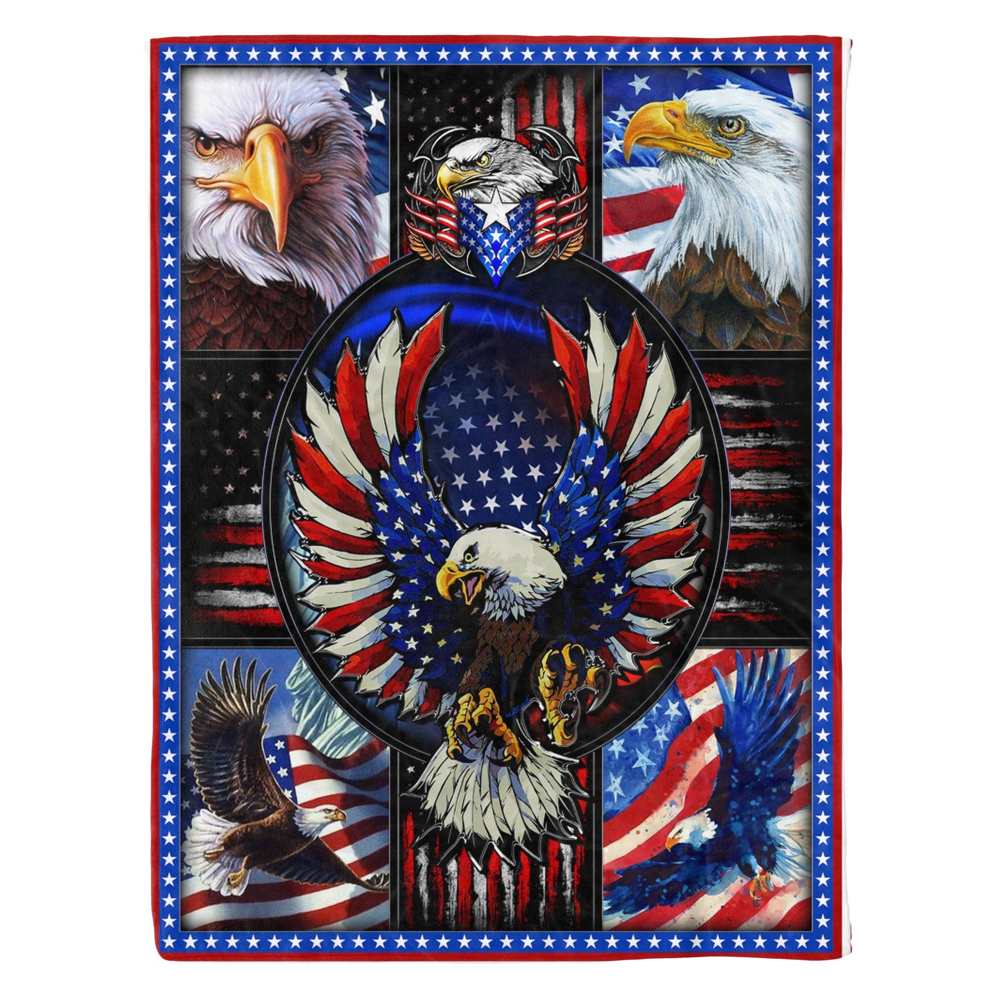 American Bald Eagle Fleece Blanket