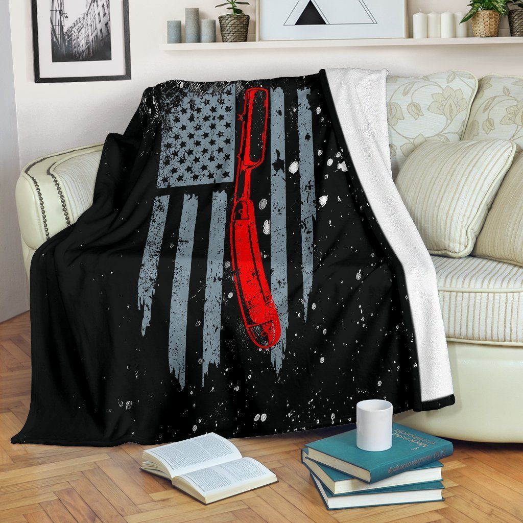 American Barber Hairstylist Sherpa Fleece Blanket