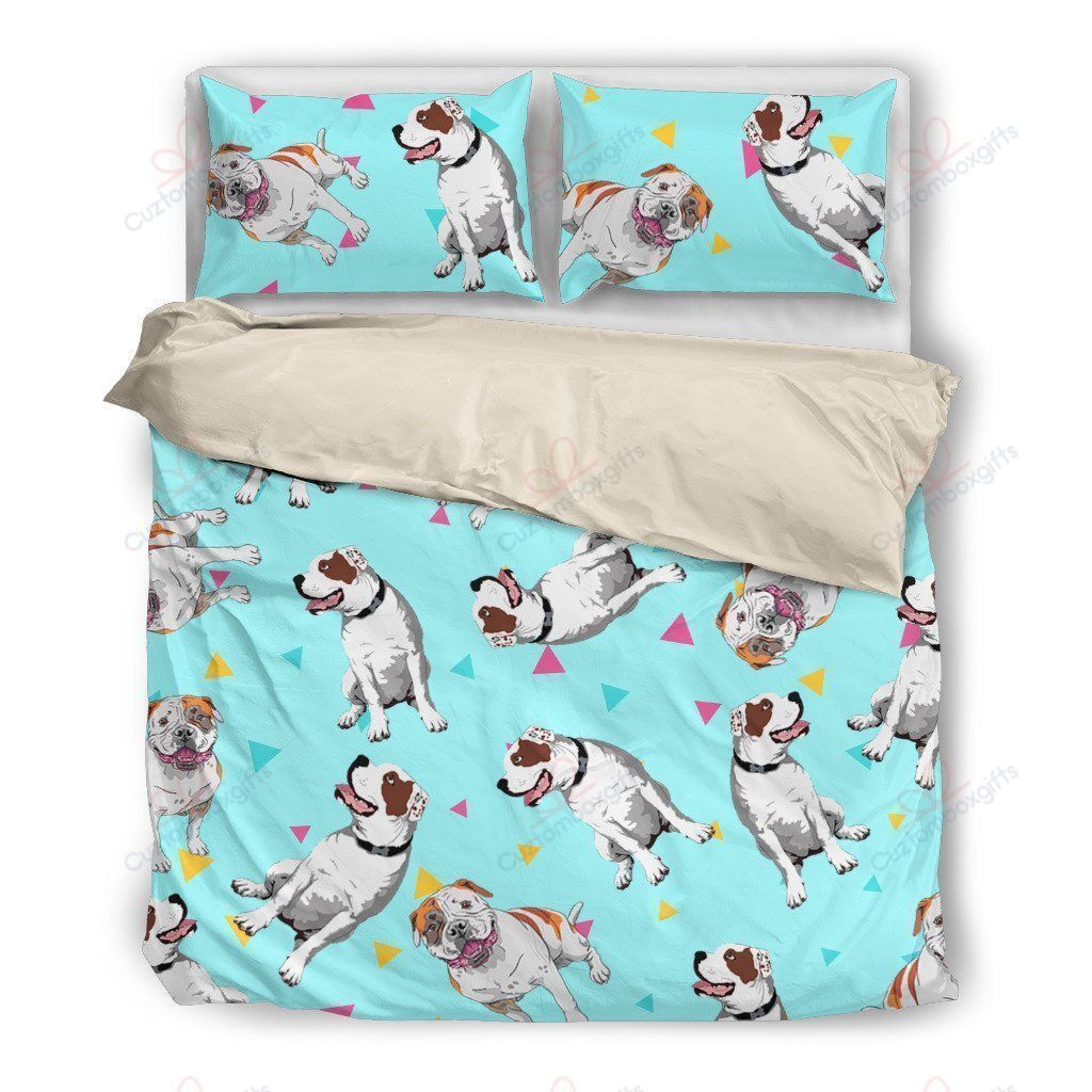 American Bulldog Pattern Printed Bedding Set