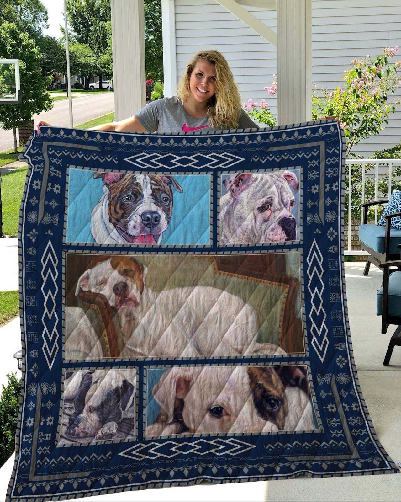 American Bulldog Quilt Blanket DHC2911245VT