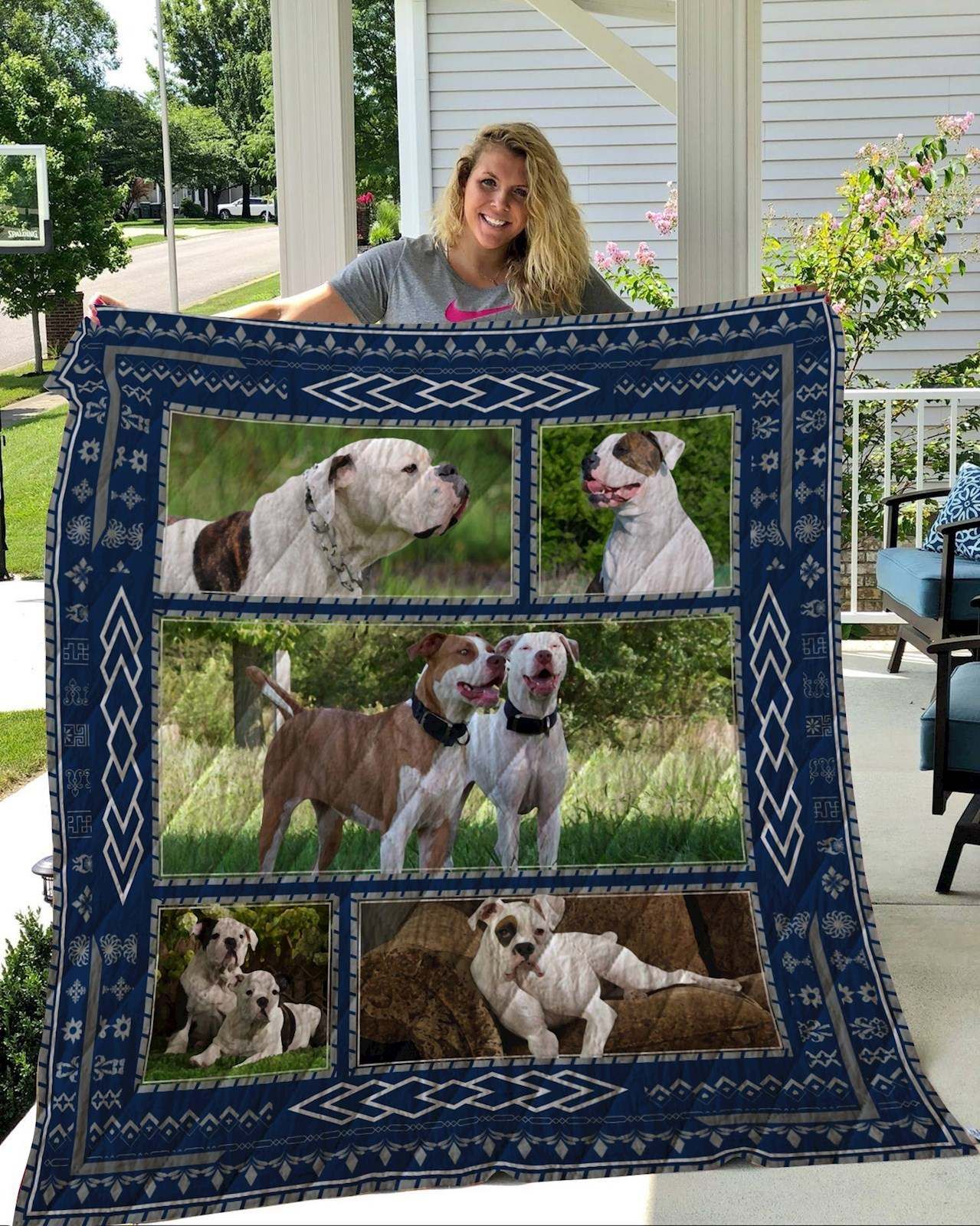 American Bulldog Quilt Blanket DHC2911246VT